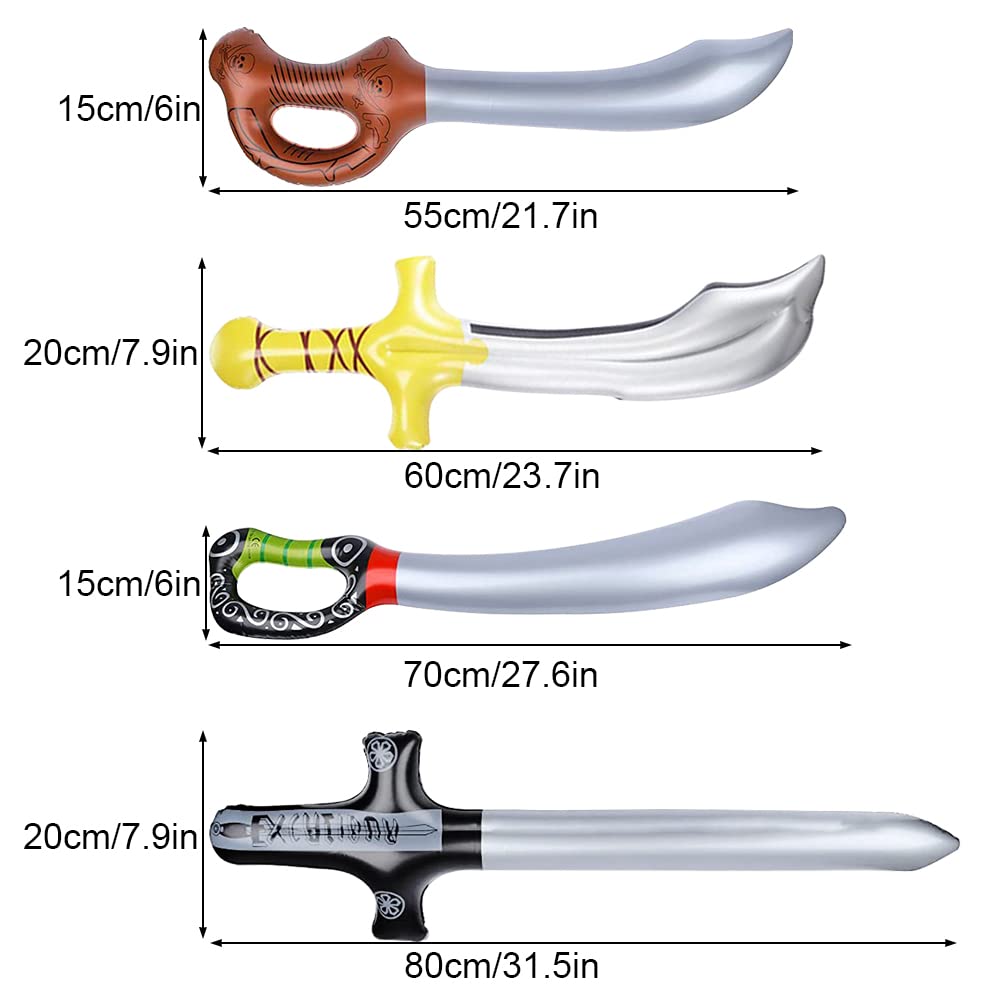 Jouet Gonflable Anniversaire Épées Pirates Gonflables - Lot De 4 - PVC -  Pour Fête, Piscine, Déguisement Jouets Piscine Fête Pirate, image size:1000x1000