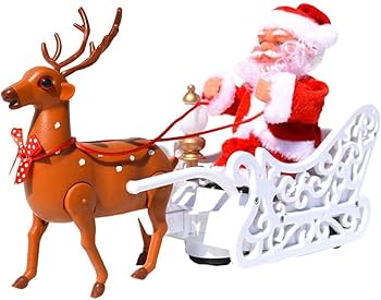 Amazon.com: Electric Santa Claus Deer Cart Christmas Santa Claus