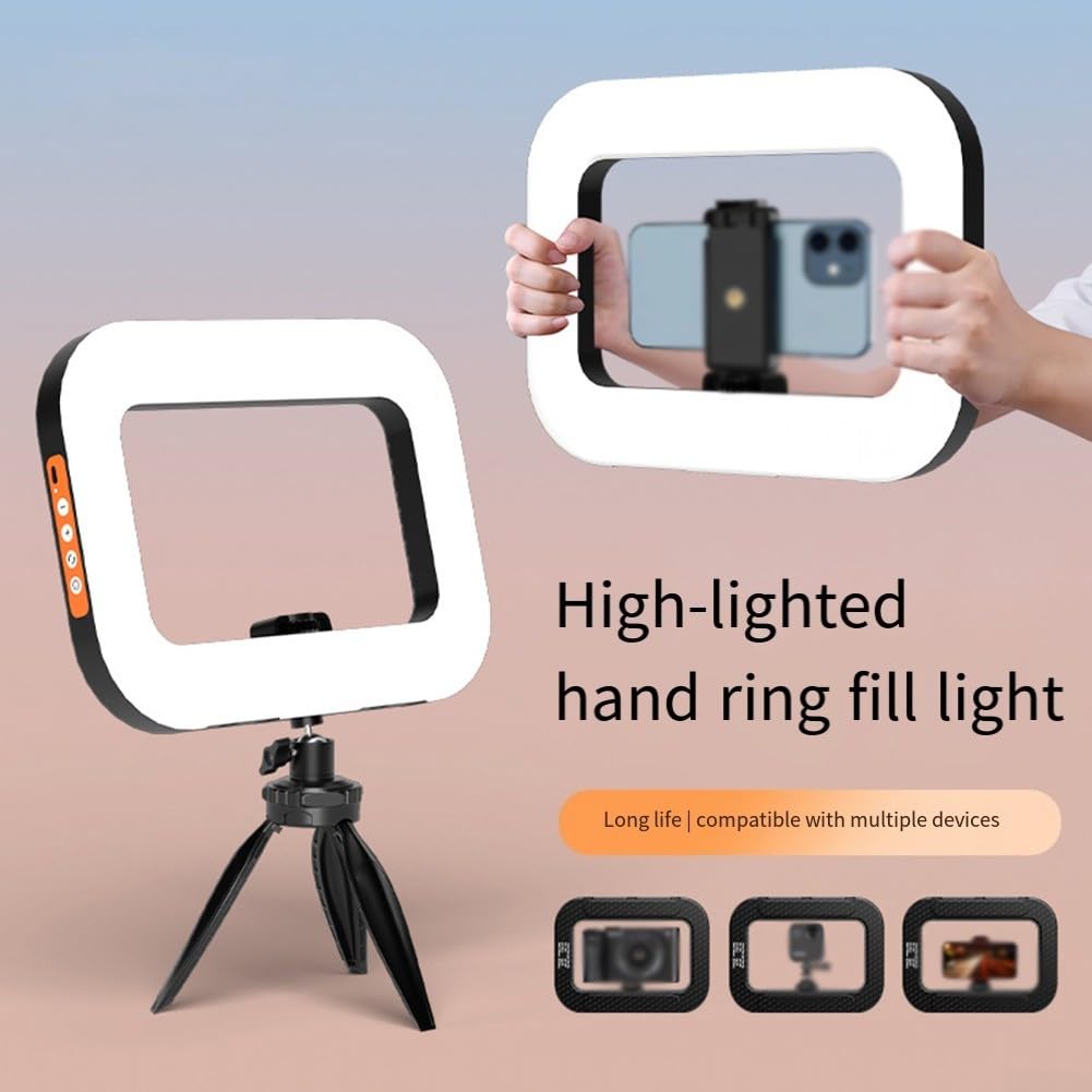 Luce ad anello portatile con batteria ricaricabile da 6600 mAh regolabile Bicolor LED Luce di riempimento Fotografia-Illuminazione per Smartphone Video