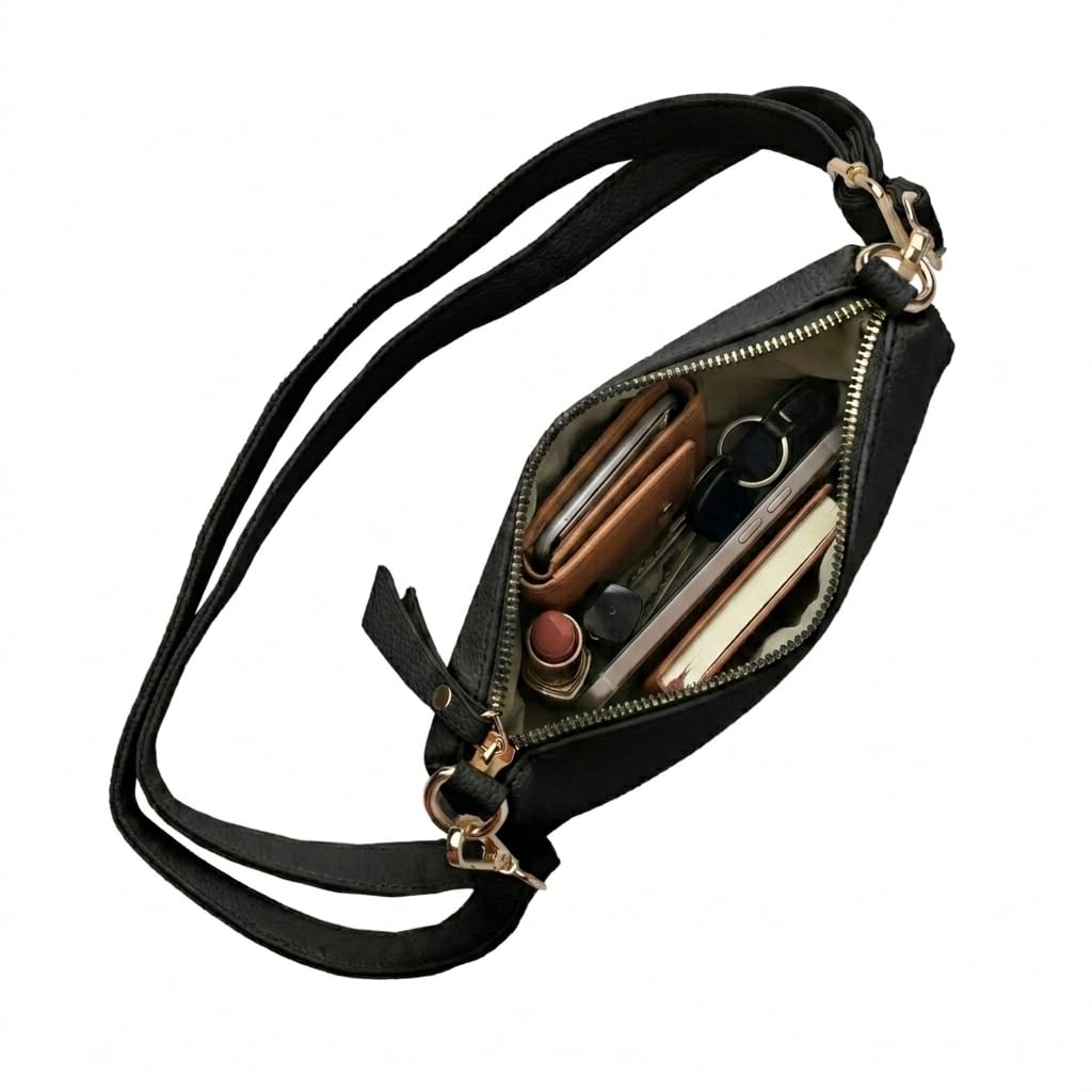 LANCETTI Borsa Donna in PU, Borsetta Zaino con Chiusura a Zip, Elegante