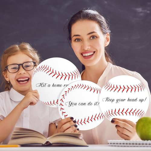 Image of TaoBary 24 Pcs 7.09in Paper Baseball Cutouts Party Decor for Bulletin Board | 6 Design Large Baseball Poster Wall Decals with 48 Glue Point, for Classroom Sport Birthday Party Banner DIY Supplies