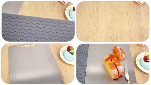 Tabla de Cortar Titanium 4 Piezas con Estera de Secado de Silicón y Paños para Cocina 36 x 25 cm miniatura 7