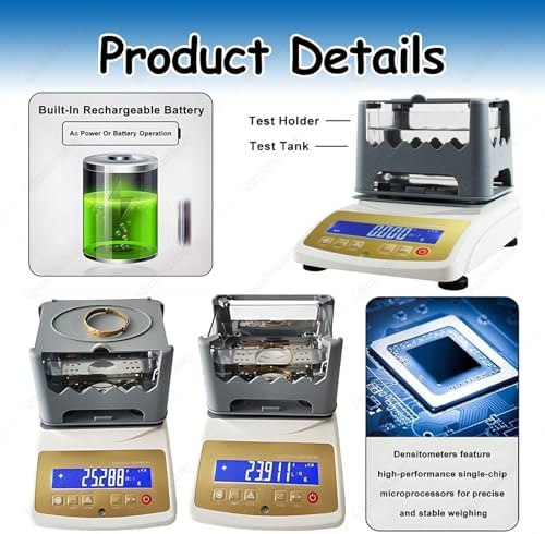 Professional Precious Metal Testing Machine, Lab-Grade Density & Karat Detector, Jewelry Analyzer for Banks & Pawnshops - A-300 Metal Authenticity Tester