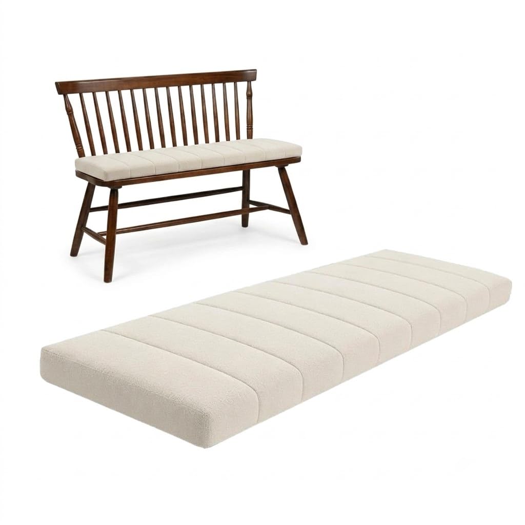 Coussin de banc lavable beige pour éliminer l'inconfort des banquettes en bois