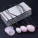 Banshren 5 Piece Rose Quartz Healing Crystals Set, 3 Rose Crystal Quartz Drilled Eggs in Graduated Sizes for Kegel Exercise or Vaginal Training (Small, Medium, Large) & 2 Worry Stones for Meditation