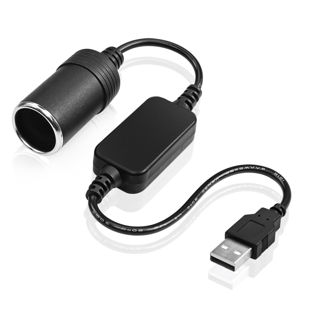 STHIRA® 12V Car USB Cigarette Lighter Socket Adapter Converter 5V USB A to 12V 8W Cigarette Lighter Socket Multipurpose USB Cigarette Lighter Converter Socket for Dash Cam, GPS, Car Led Light