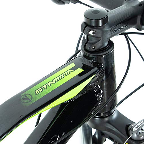 Bicicleta Stamina Importada Aro 29 Suspensão Freio a Disco Quadro 17 Alumínio Preta/Verde - TSW