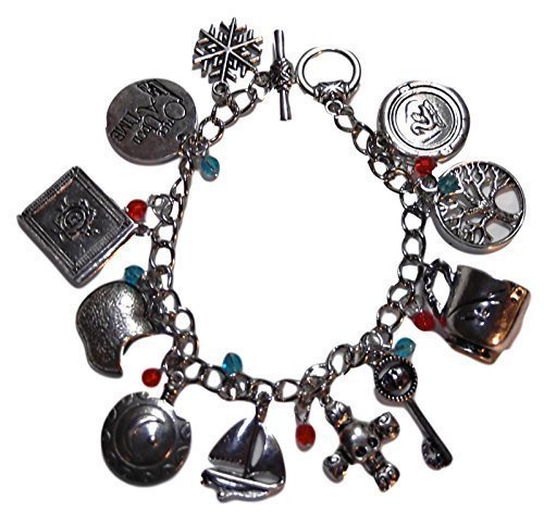 Once Upon A Time TV Series (11 Themed Charms) Silvertone Charm Bracelet