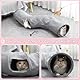 XIAPIA Katzentunnel Faltbar Katzenspielzeug, Katze Spieltunnel mit Ball, Interaktives Katzen Spielzeug Selbstbeschäftigung, Rascheltunnel für Kitten Hasen Kaninchen Meerschweinchen Indoor Outdoor