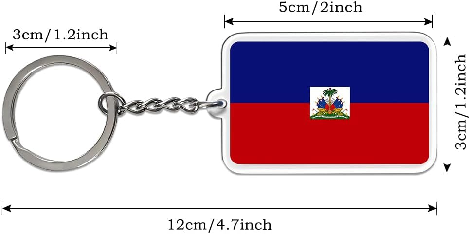 Haiti Flag Keychain Haitian Key Ring-(2 Pack Haiti) image 2