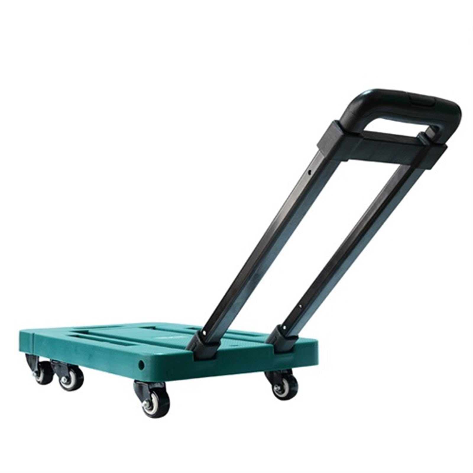 Carrello pieghevole in plastica, capacità 200 kg, 6 ruote, piattaforma piatta resistente per lo spostamento dei bagagli