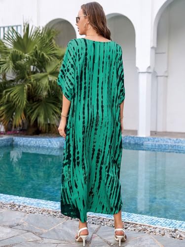 Image of Kaftan Dresses for Women Plus Size Bathing Suit Cover up Caftan Maxi Beach Dresses