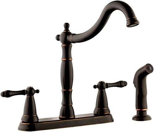 Design House 523233 Oakmont - Grifo de cocina con pulverizador lateral, acabado bronce aceitado