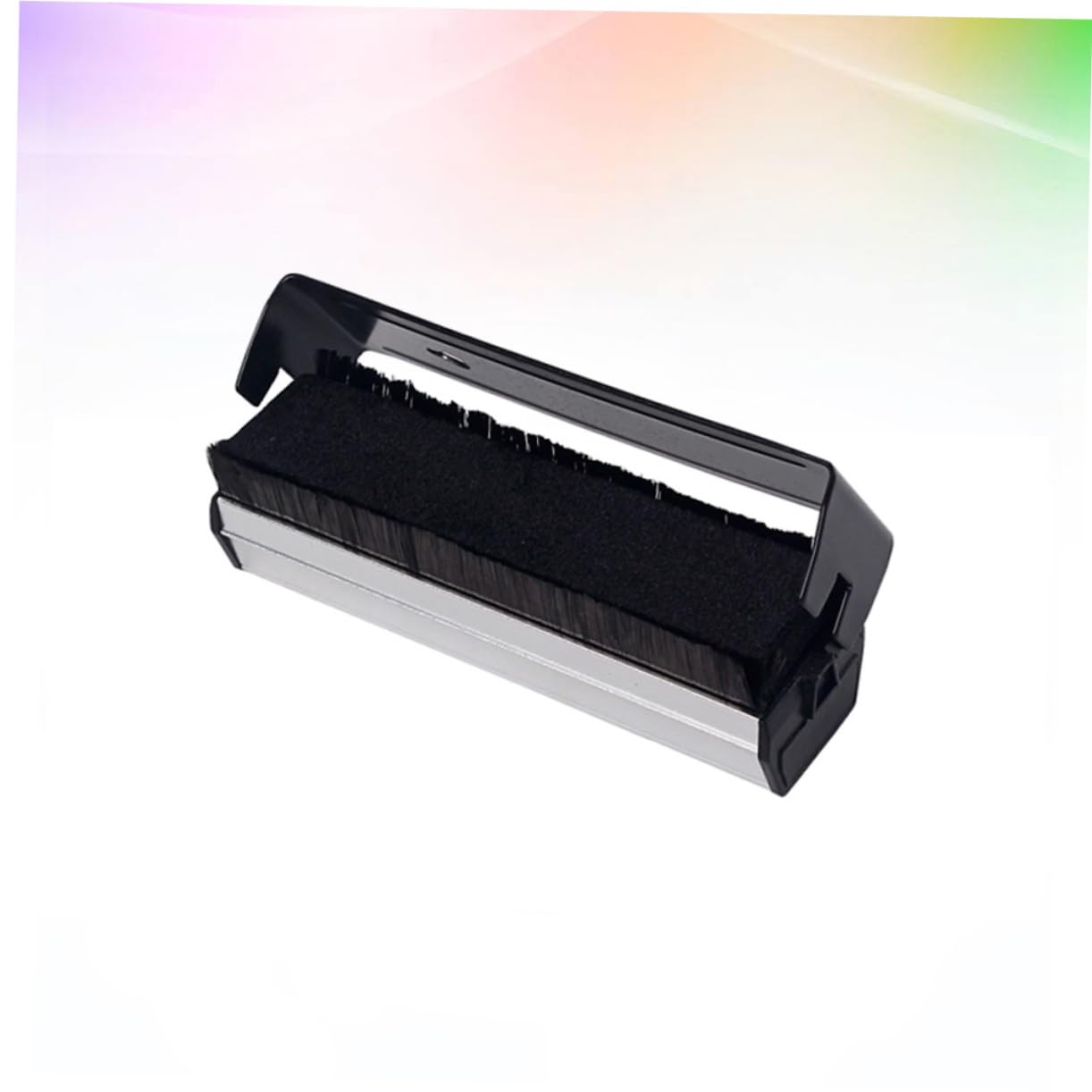 Uonlytech Spazzola Per Pulizia Dischi Vinile Setole e Spazzola Per Strofinare Rimuove Polvere e Macchie Antistatica Per Appendere Design Nero