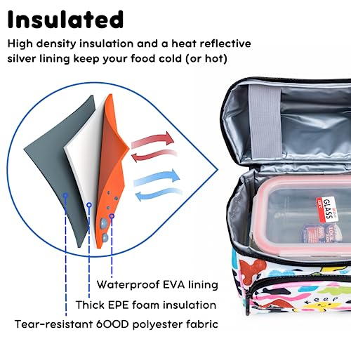 Image of J World Corey Kids Lunch Bag. Insulated Lunch-Box for Boys Girls, Kiddo