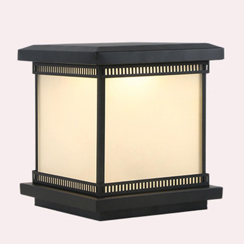 Lanterne solaire industrielle 45cm en métal et verre étanche IP65 pour jardin