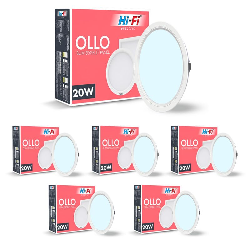 Image of Hi-Fi OLLO 20 watt Downlight for Junction Box | Cool Day White (6500K) |68 mm Cutout| Inbuld Driver| Round Ied Light for Ceiling Pack of 6