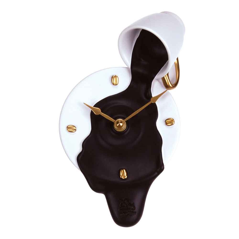 Antartidee Wall clock Espresso braun hand decorated resin 14x23 Made in Italy