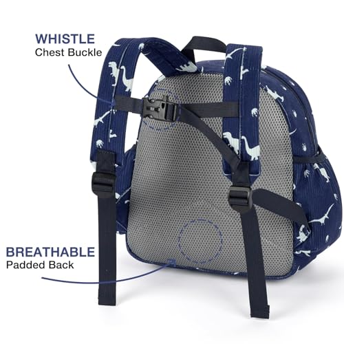 Image of STEAMEDBUN Corduroy Toddler Backpack for Boys 2-4: Kids backpack for Boys Girls - 12 inch Preschool Kindergarten Backpacks - Dinosaur