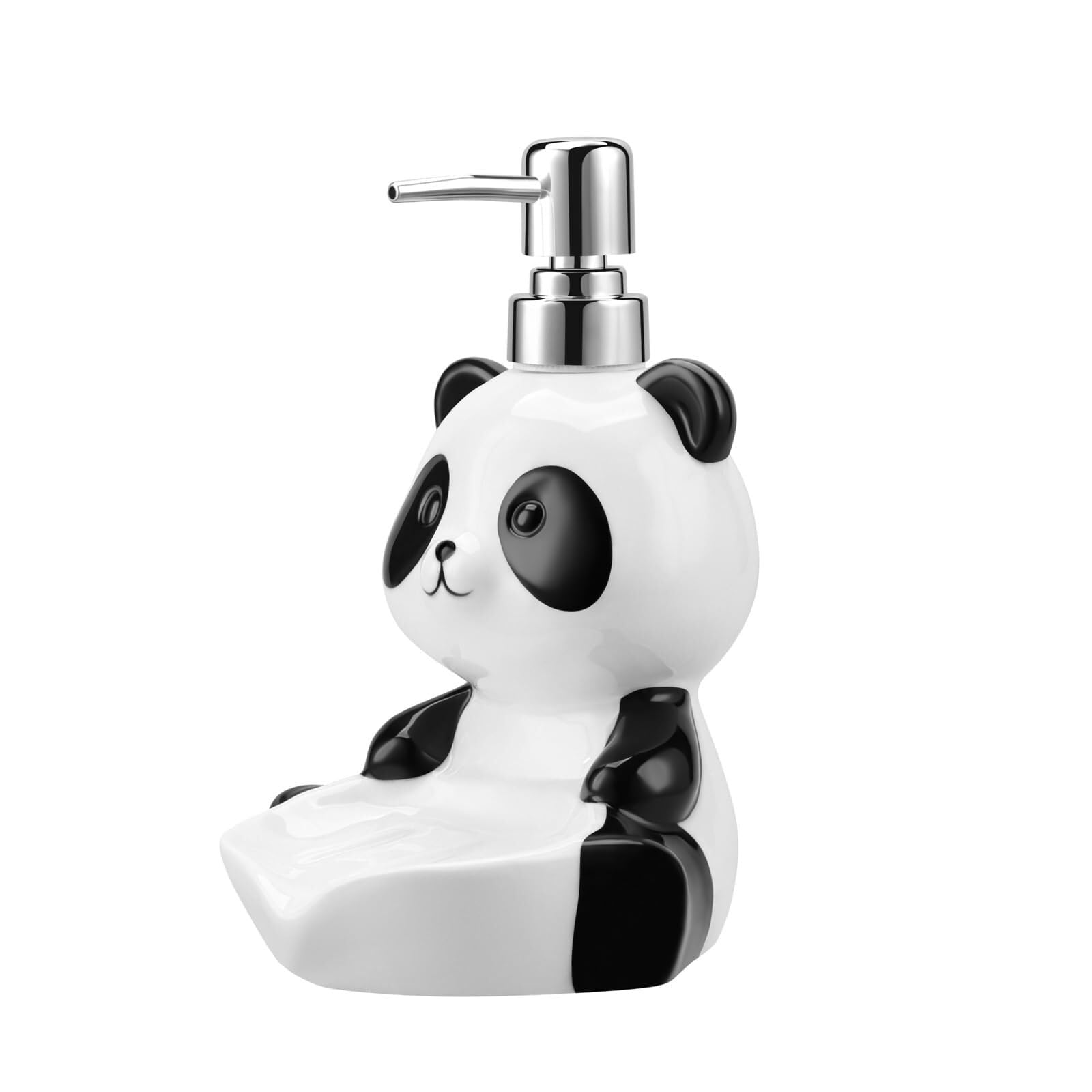 Hand Cute Panda Shape Lotion Hand Pump Dispensers With Soap Holder Dish for Bathroom