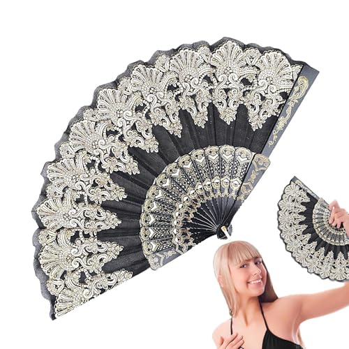 Chinese Hand Fan, Chinese Style Folding Fan, Foldable Vintage Hand Fan With Tassel, Handheld For Church, Decoration, Music Festival, Dance, Party, Performance
