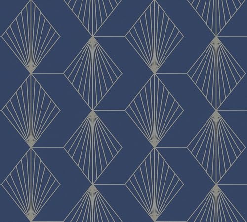 A.S. Création French Affair Vliestapete Grafik-Optik 10,05 m x 0,53 m - Blau, Braun - Tapete geometrisch - 367102