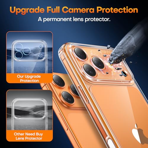 Image of TAURI for iPhone 17 Pro Max Case, with Camera Control, Clear | with Screen Protector, Not-Yellowing Military-Grade Protection, Shockproof Slim Magnetic Case for iPhone 17 ProMax