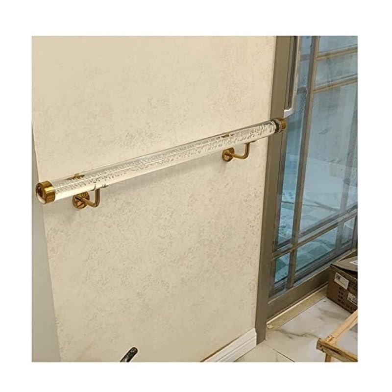 Rampe d'escalier murale transparente pour éviter les chutes avec support bois