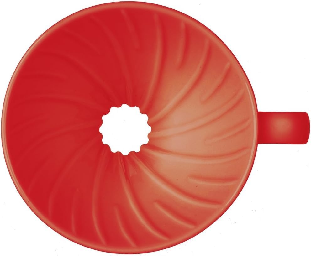 Miniatura 2 de Hario V60 - Cafetera de cerámica para verter sobre cono, tamaño 01, color rojo