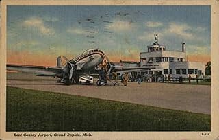 Kent County Airport Grand Rapids, Michigan MI Original Antique Postcard 1953