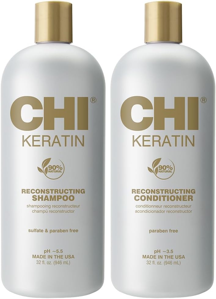 Moisturize It Duo Keratin Shampoo & Conditioner Set, Hydrating Formula Restores & Strengthens Hair, Sulfate & Paraben-Free, 2 Bottles, 32 Oz