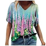 Blusen Tun - Blusa de manga larga para mujer, elegante, roja, manga corta, manga 3/4, color blanco, suéter sexy con hombros descubiertos, tallas grandes, con cuello en V, para mujer, camisetas con capucha, con estampado oversize crop corto y largo, azul, jersey de punto, blusa, vestido de verano, otoño, talla grande, sexy, parte superior para mujer, suéter de verano, suéter blanco, camisetas deportivas. Punta suelta Tops de espaguetis, fiesta, básico, sin espalda, elegante, sin hombros