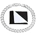 Italian 6.5mm 925 Sterling Silver Nickel-Free Beveled Cuban Curb Link Bracelet, 7" + Cleaning Cloth