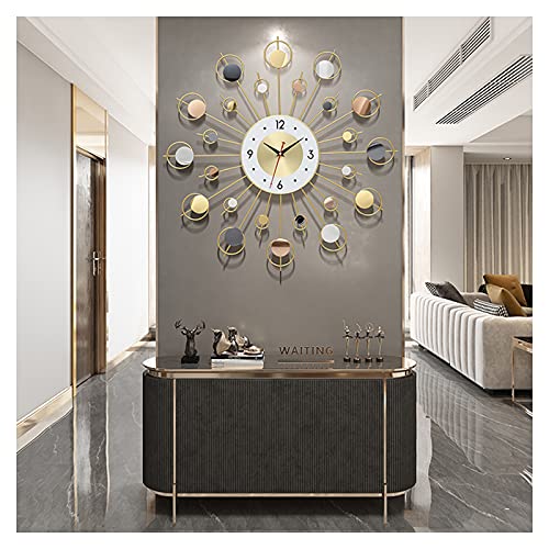 Horloge murale moderne silencieuse en métal 3D de 23,2 pouces pour le salon