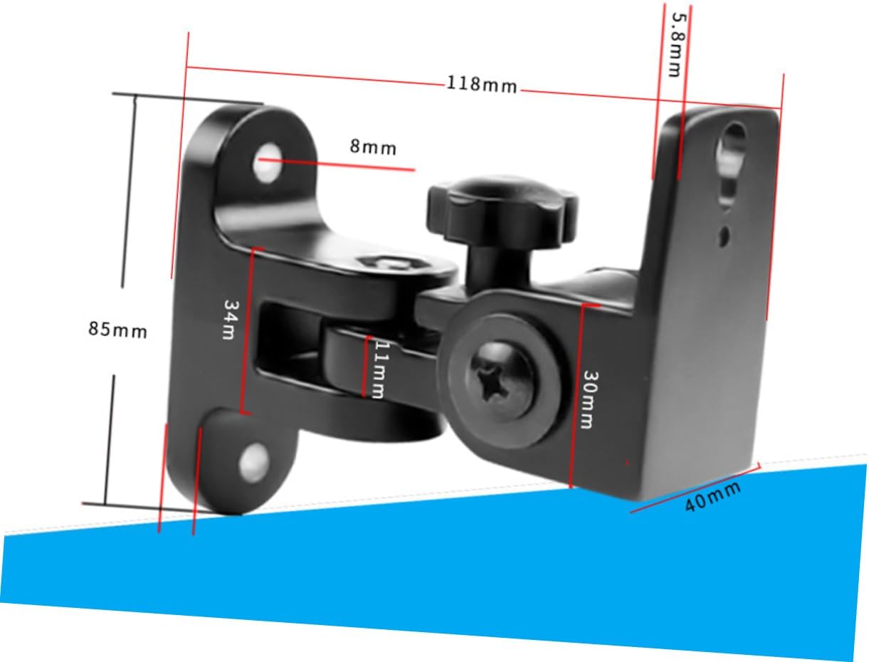 Homoyoyo 2pcs Speaker Wall Mount Bracket Tilt Turn Mechanism Alloy Design for Optimal Surround Sound Easy Assembly Compatible Various Speakers and Lighting