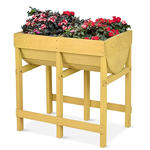 Raised Garden Bed, Elevated Wood Planter Box Stand