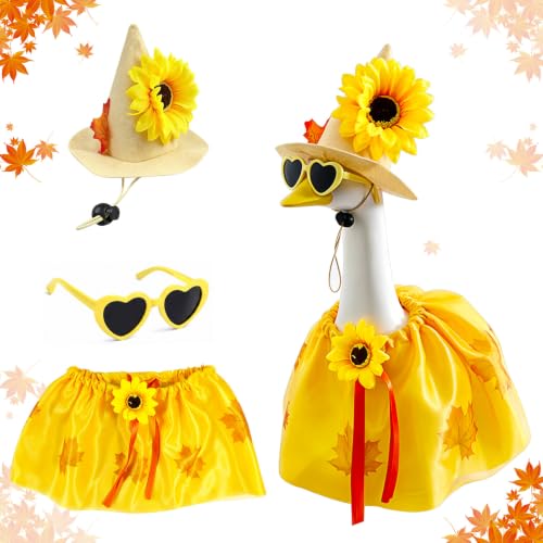 Fall Porch Goose Outfit, 17 - 23 Inch Thanksgiving Porch Goose Outfit 3Pcs | Por...