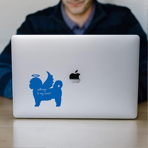 Miniatura 3 de NBFU Shih Tzu Memorial Angel Shih Tzu con alas de ángel silueta de perro mascota 2 (azul celeste) (juego de 2) calcomanías de vinilo impermeables de