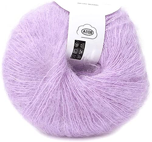 Pelote de laine angora à tricoter en mohair doux pour tricoter avec un crochet Violet