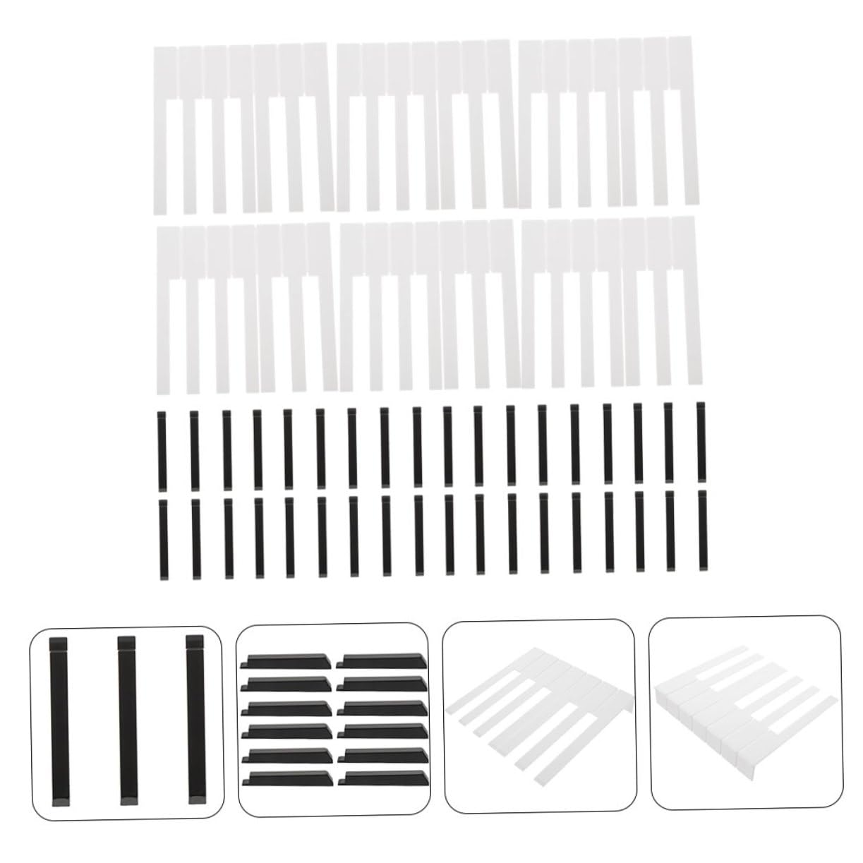 Cabilock Kit Profesional de 88 Piezas de Cubiertas Acrílicas para Teclas Claras de Piano Herramientas para Reparación y Reemplazo de Teclados, Adecuado para Mantenimiento Musical