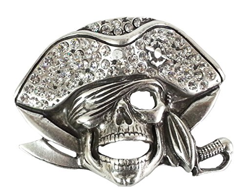 Preisvergleich Produktbild Norman K Modedesign Gürtelschnalle Pirat Karibik Kapitän Strass