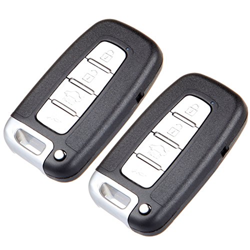 SCITOO 4 Buttons Black Car Key Fob Keyless Entry Remote Flip Key fit for Hyundai Azera Elantra Elantra GT Equus Genesis Sonata 267AL-HMFNA04 Pack of 2