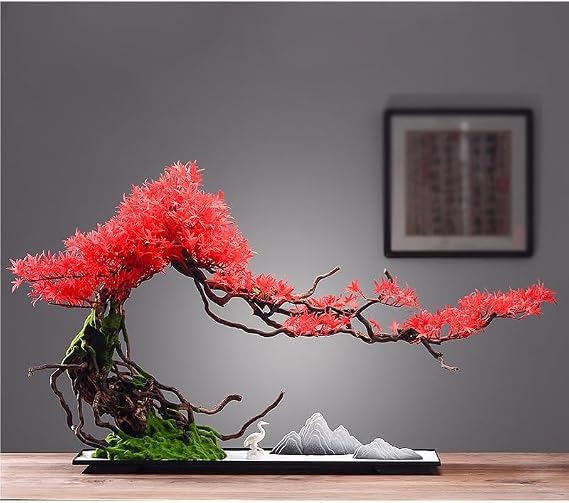 Artificial Small Bonsai Tree Simulation Tree Simulation Welcoming Pine Ornaments Living Room Porch Decoration Office Creative Crafts Rockery Living Room Fake Pl(D)
