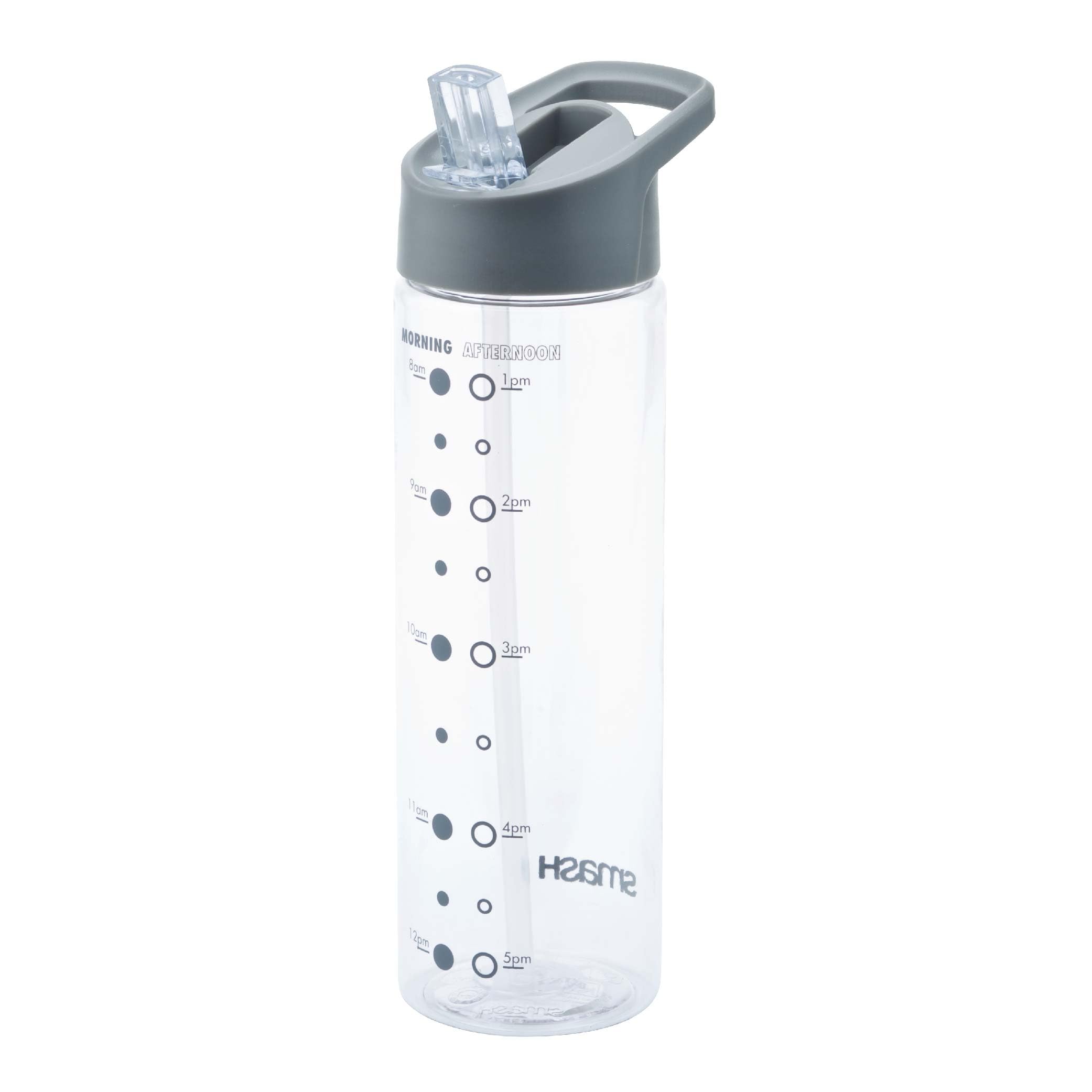 Smash Water Bottle with Water Timings 700ml Grey