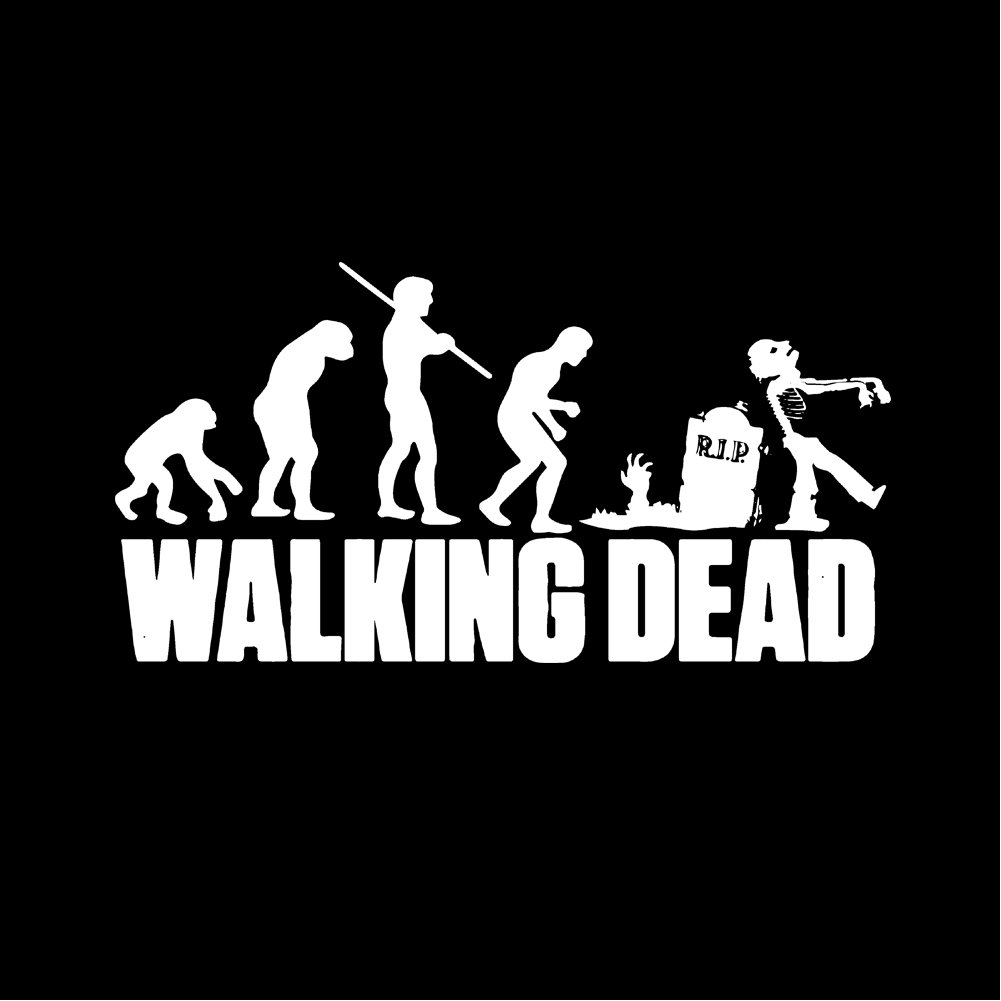 MAKAYA Pullover Walking Dead Nero - Zombie Evolution - Felpa con Cappuccio Uomo