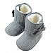 CdyBox Little Baby Fleece Fur Knit Snow Boots Infant Warm Winter for 0-18 Months (6-12 Months, Grey)