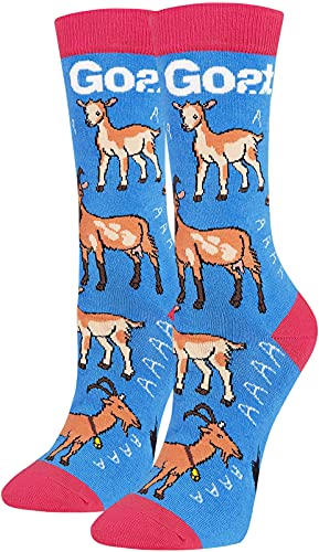 Women s Novelty Animal Socks, Goat Casual Crew Cute Funky Socks Girls