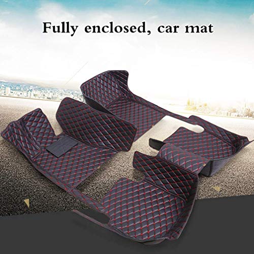 WANLING Car Custom Floor Mats for Toyota Camry 2018-2019 Luxury Leather Waterproof Non-Slip Full Coverage Floor Liner/Full Set (red)