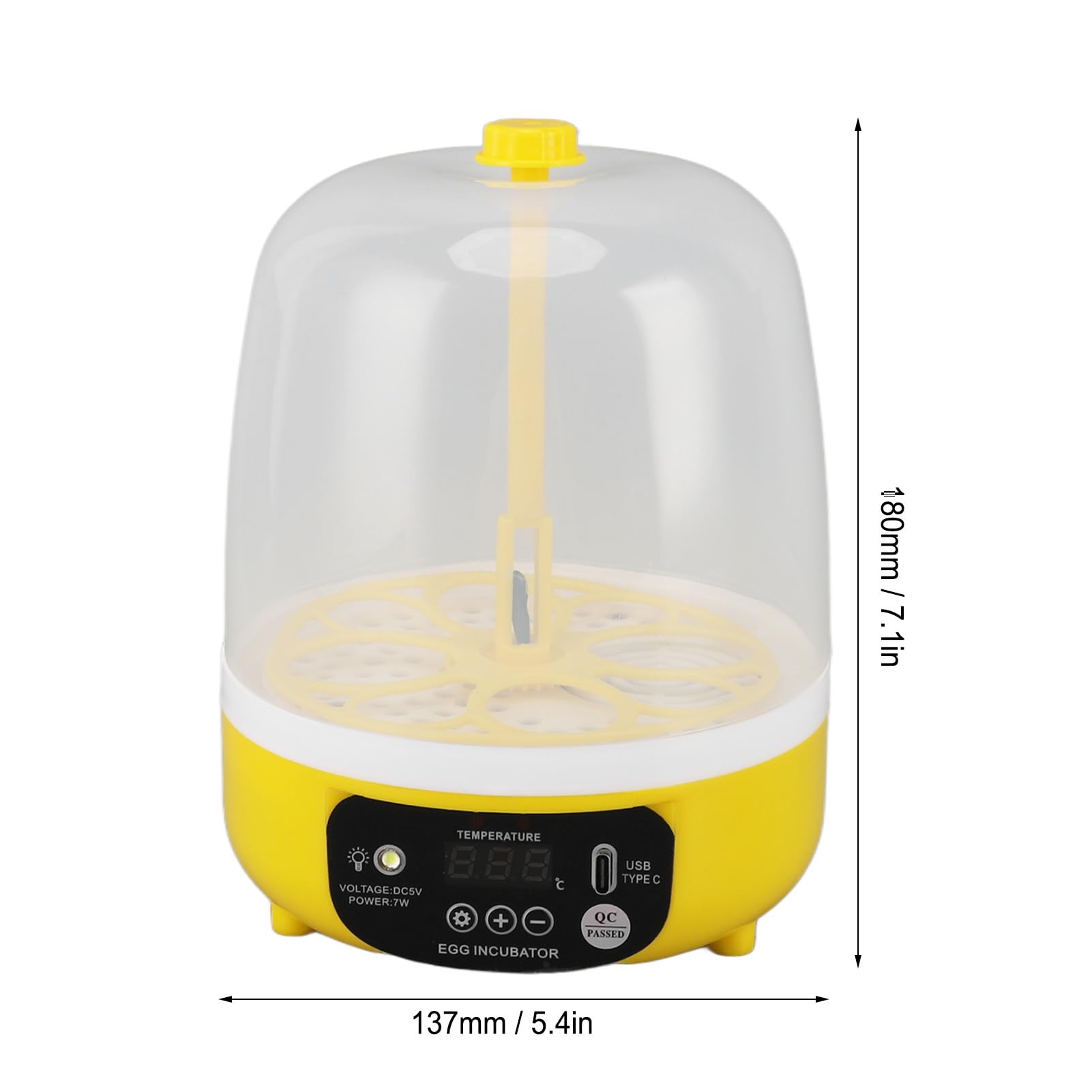 Acouto Mini Incubadora de Pollo, 6 Huevos Máquina de Eclosión de Aves de Corral con Automático de Huevos, Incubadoras Digitales de Control de Temperatura (automático)