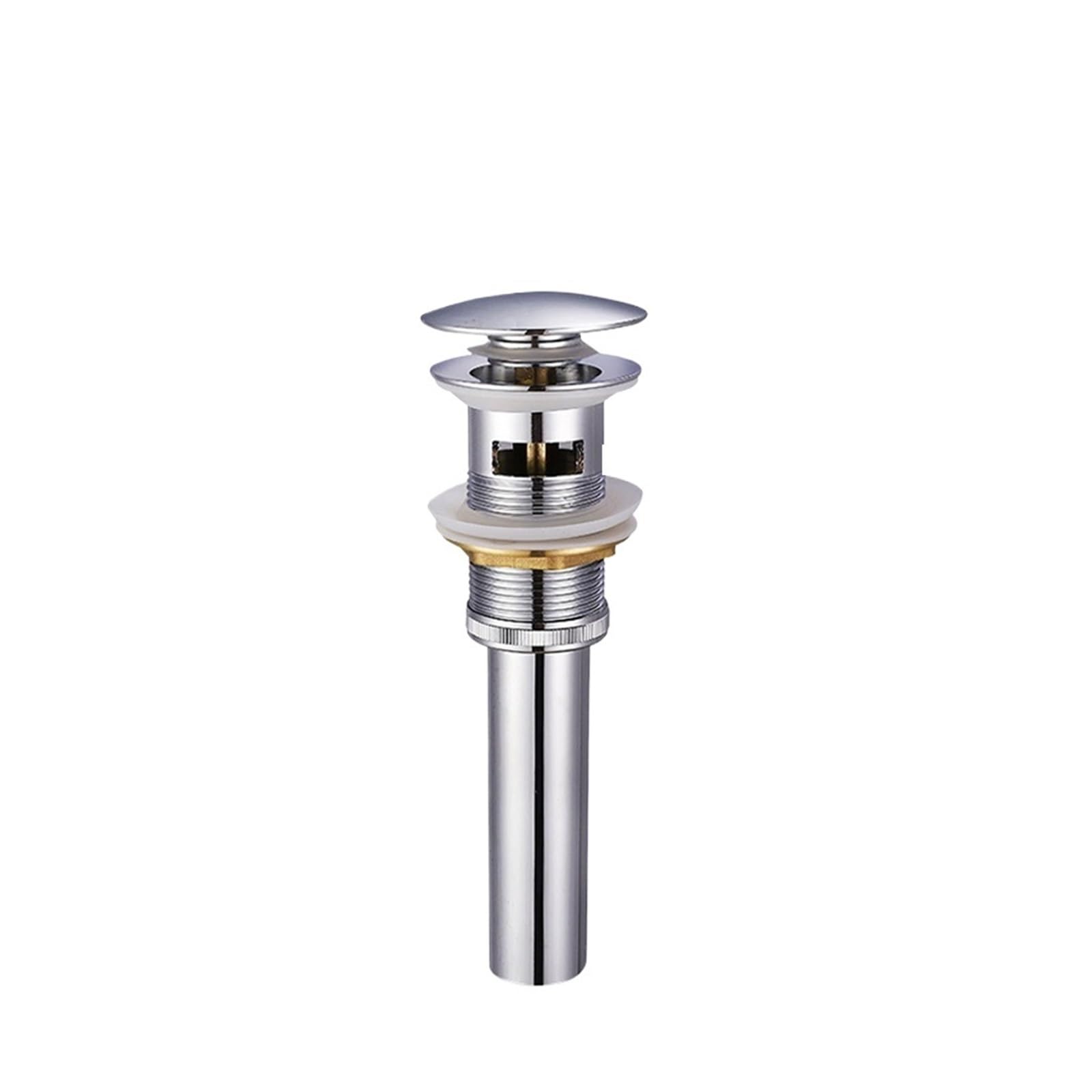 Pop Up Clack, Pop Up Sink Plug Replacement Brass Bathroom Basin Drain Valve Bounce Filter Multicolor(Chrome Overflow)